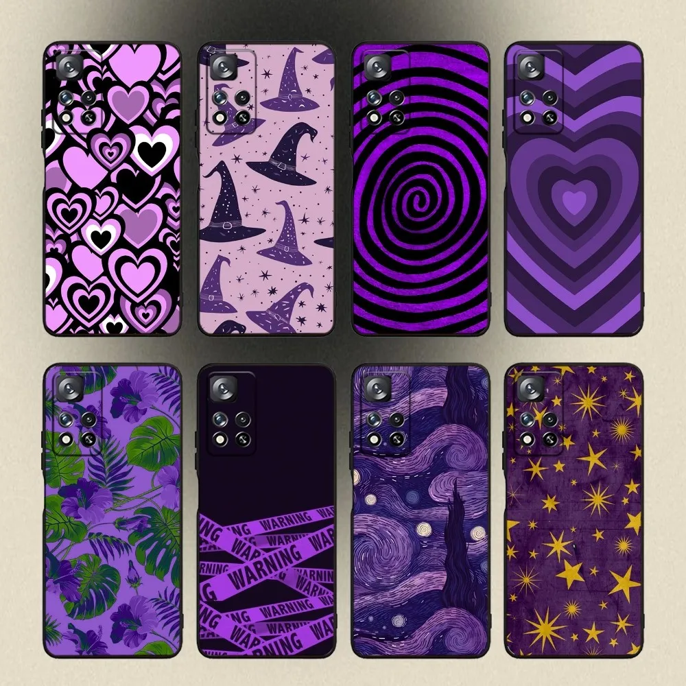 

Purple Aesthetic Hearts Stars Phone Case For Samsung Galaxy A20,A21s,A22,A31,A32,A52,A53,A72,73,A80,A91 Soft Black Cover