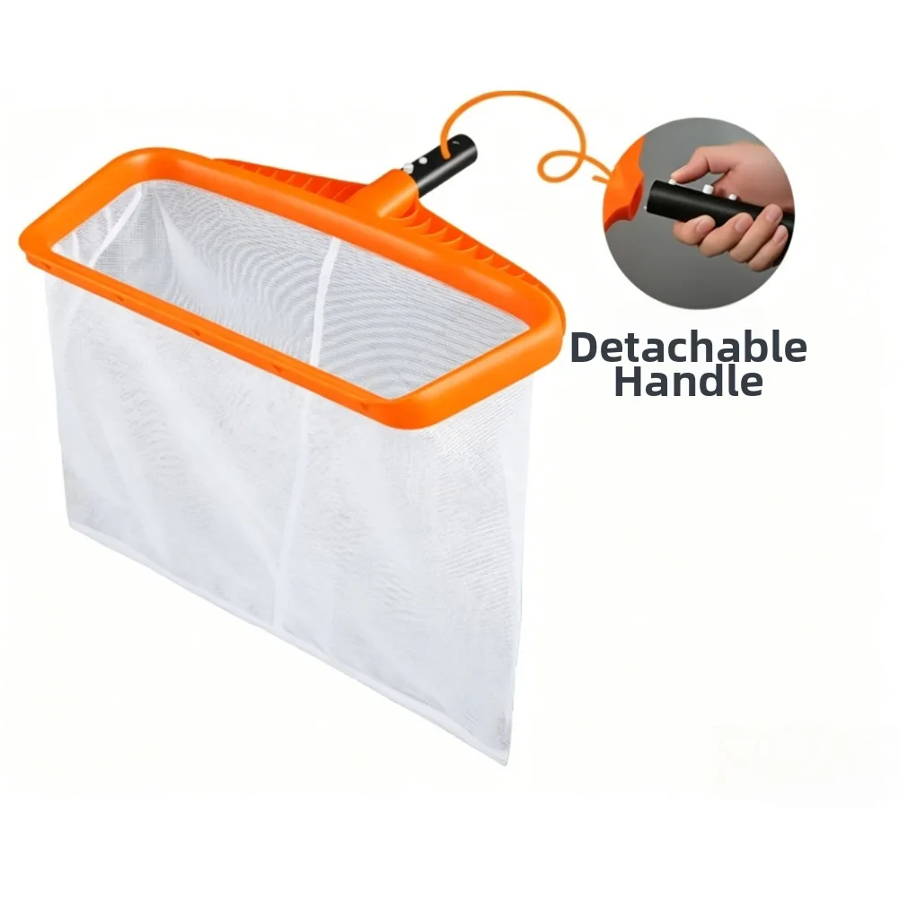 Pool Leaf Scoop Net 1 Piece White Orange Scoop Net for Swimming Pools Fishponds Sturdy Plastic Frame Fine Mesh Design