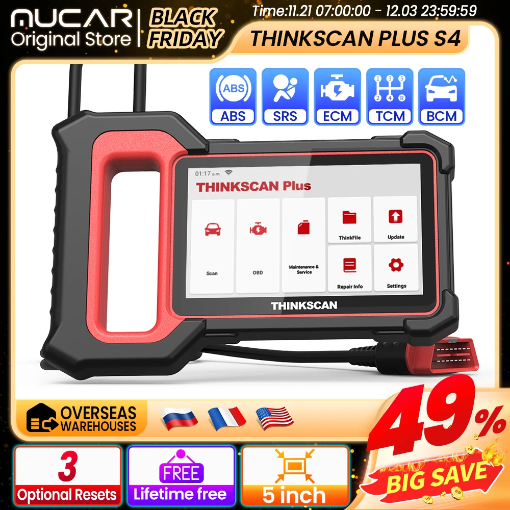 Thinkscan Plus S7 S4 S6 OBD2 Car Diagnostic Tools ABS/SRS/ECM/TCM/BCM Code Reader Auto obd2 Scanner Fault DIYers Code Scan Tools