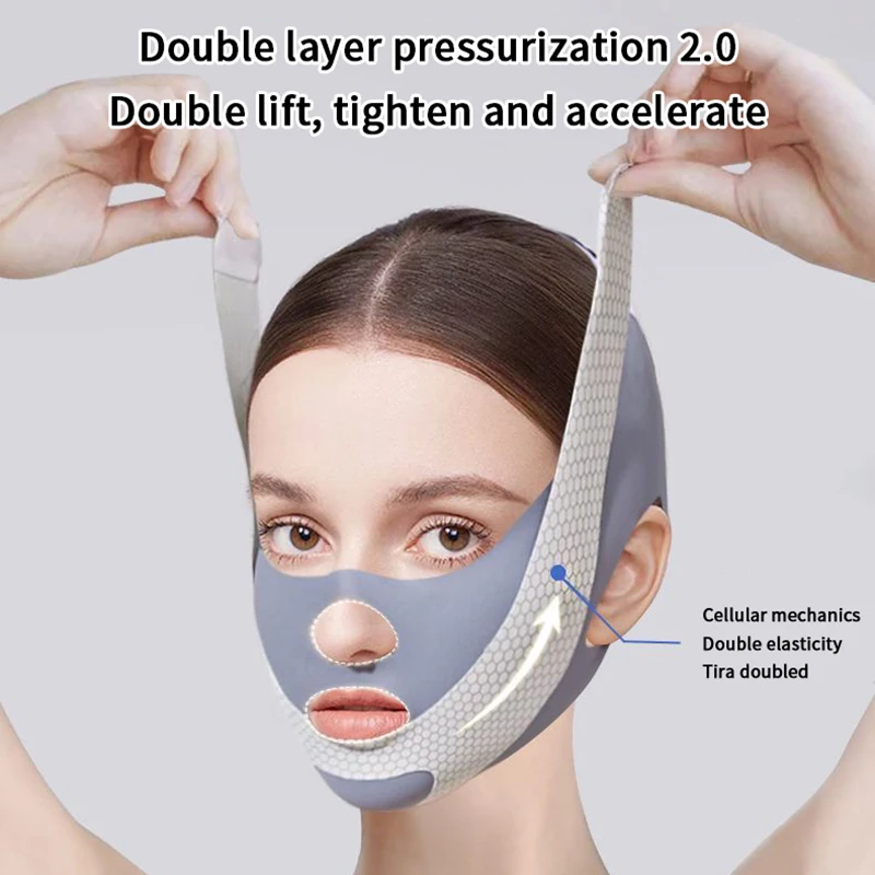 Face Slimming Bandage, V-Line Face Shaper & Double Chin Reducer, Anti-Wrinkle Facial Lifting Strap For Tightening & Skin Care