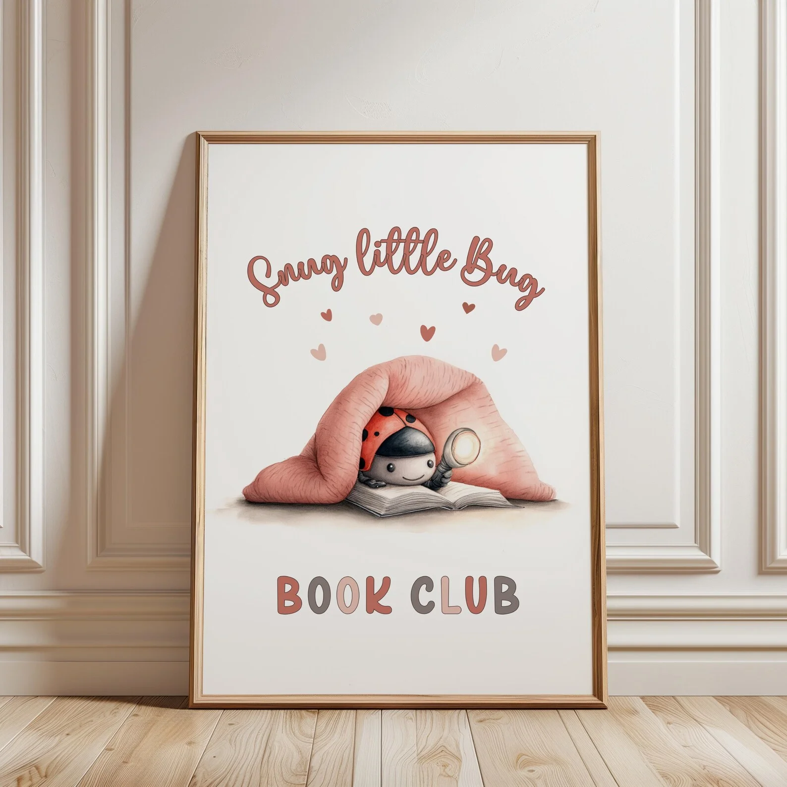 Storytime Snug Little Bug Print,Canvas Wall Print,High‑Grade Home Decoration Artwork for Bedroom,Living Room,Office & Interior S