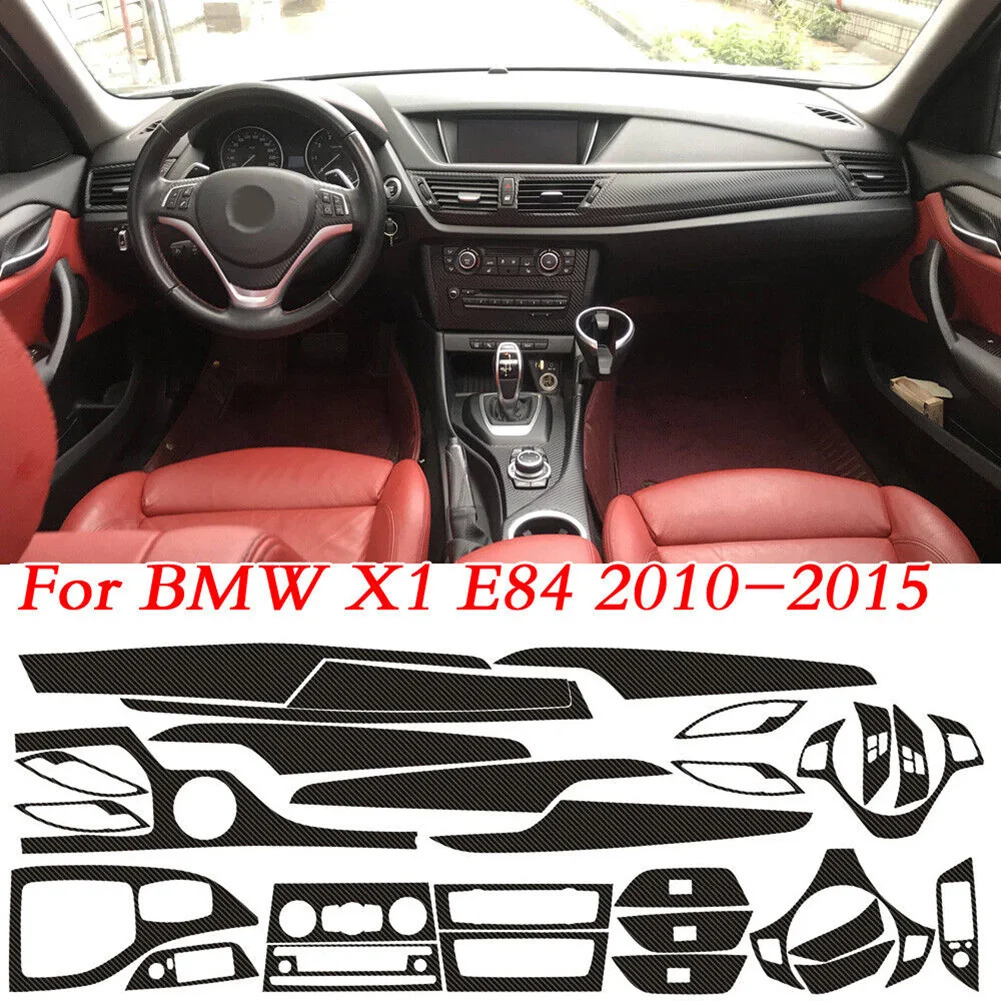 

For BMW X1 E84 2010-2015 3D Carbon Fiber Black Pattern Interior DIY Trim Decal Black Auto Accessories Tools