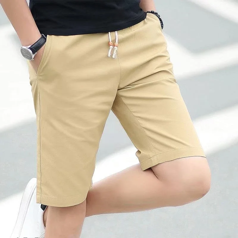 

Мешковатые свободные мужские шорты с карманами на шнурке, широкие хлопковые шорты сухого кроя, стильные дизайнерские брюки, новинка 2025, одежда, мужские короткие брюки