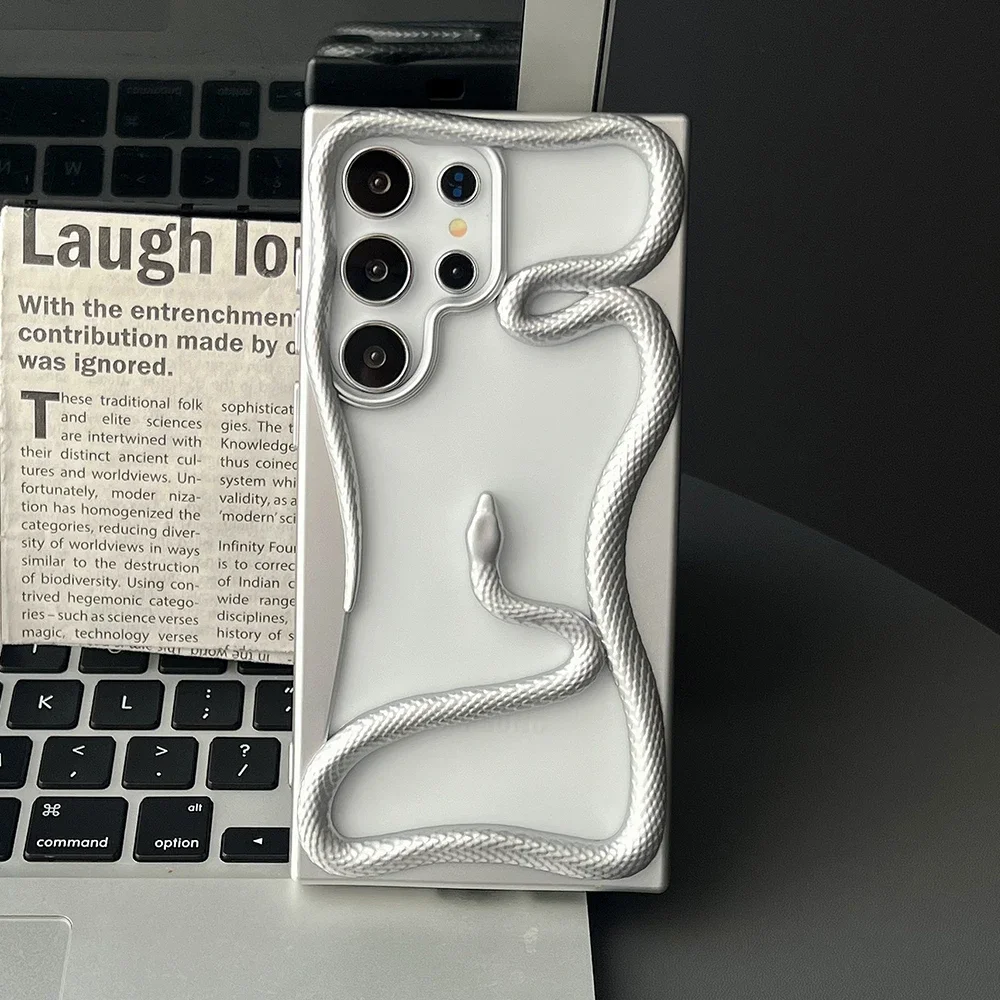 Hollow 3D Snake Phone Case For Samsung S25 Ultra S24 S23 S22 A56 A36 A26 A16 A55 A54 5G Heat Dissipation Soft Cover funda - náhled 6