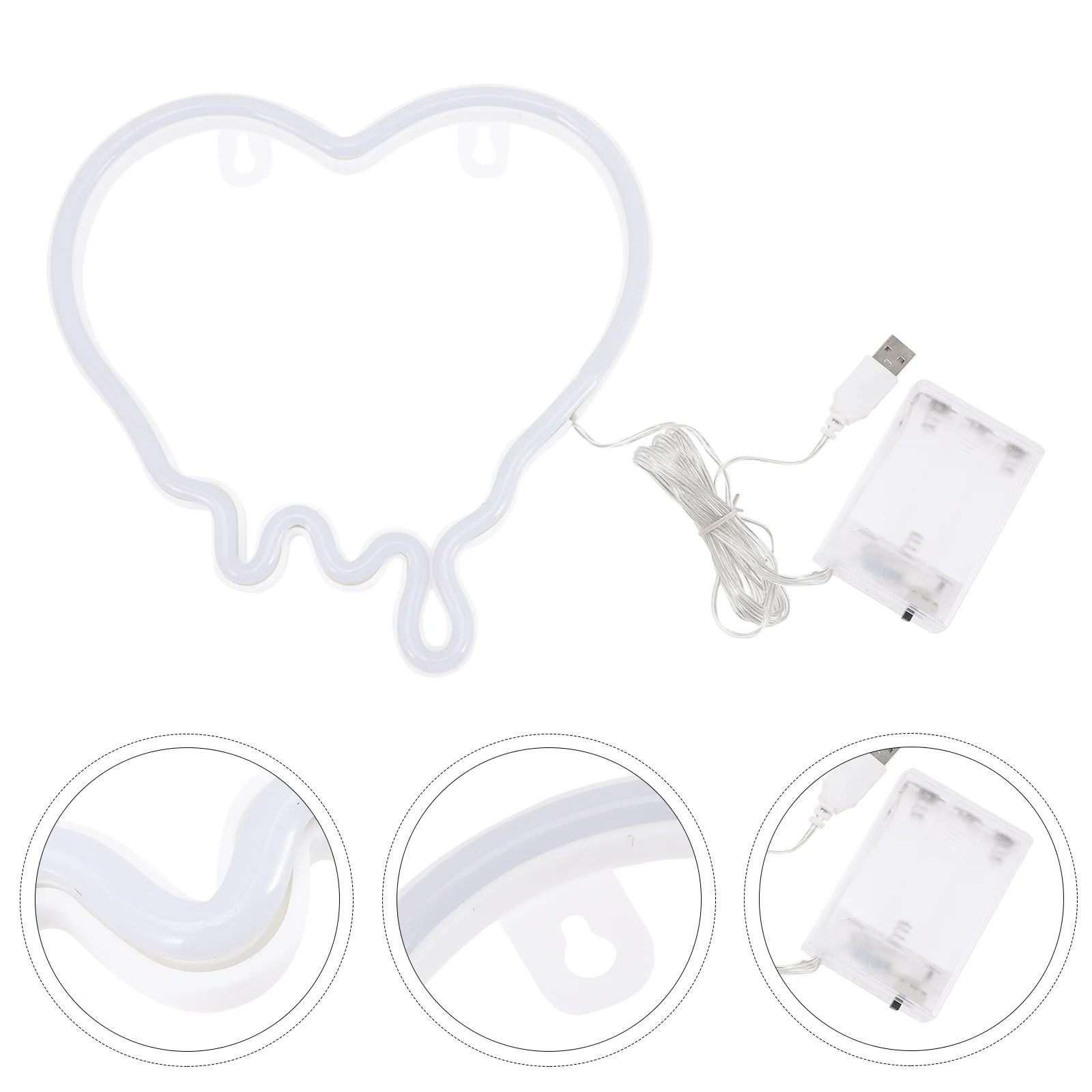 

Melting Heart Neon Light Sign Romantic Bedroom Decoration Portable LED Lamp for Home Bar Party Neon Sign for Bedroom