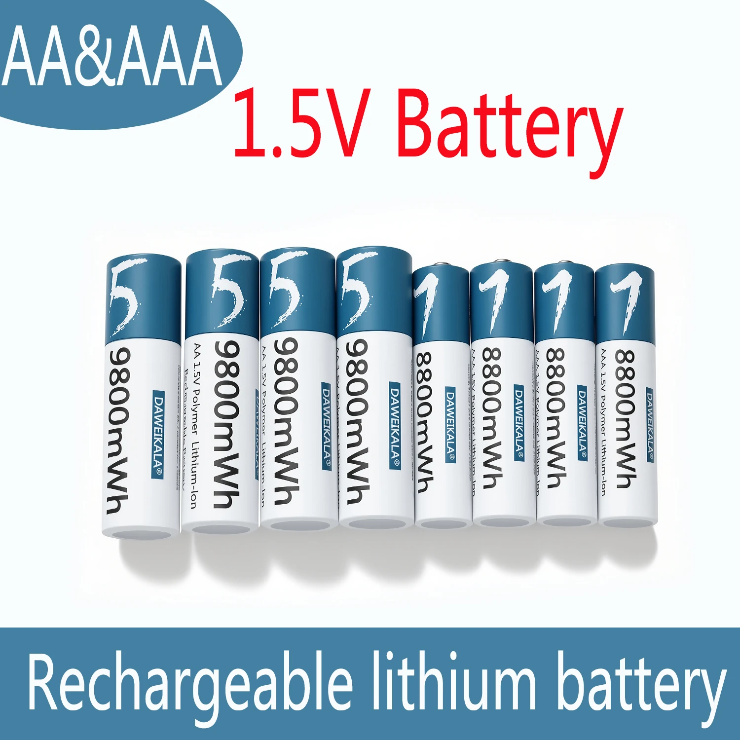 

100% Original AA9800mAh AAA8800mAh Battery 1.5V Rechargeable Polymer Lithium-ion Battery 1.5V AA/AAA Battery with USB charger