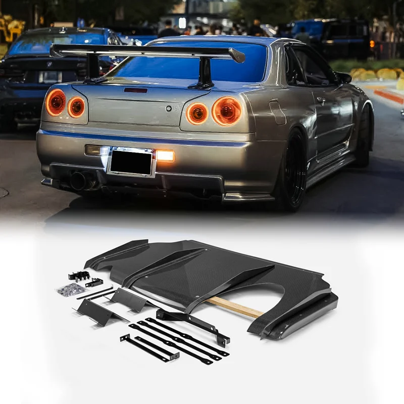 

For Skyline R34 GTR GTT K Type Rear Under Diffuser With Fins Body Kit Exterior Tuning