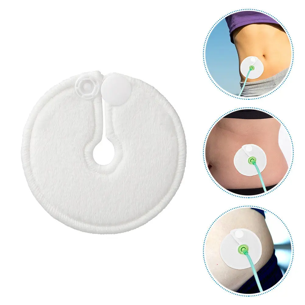 

18Pcs Professional G Tube Button Covers 3-Layer Design Soft Bamboo Fiber Tube Pads for Comfortable Cannula Protection and
