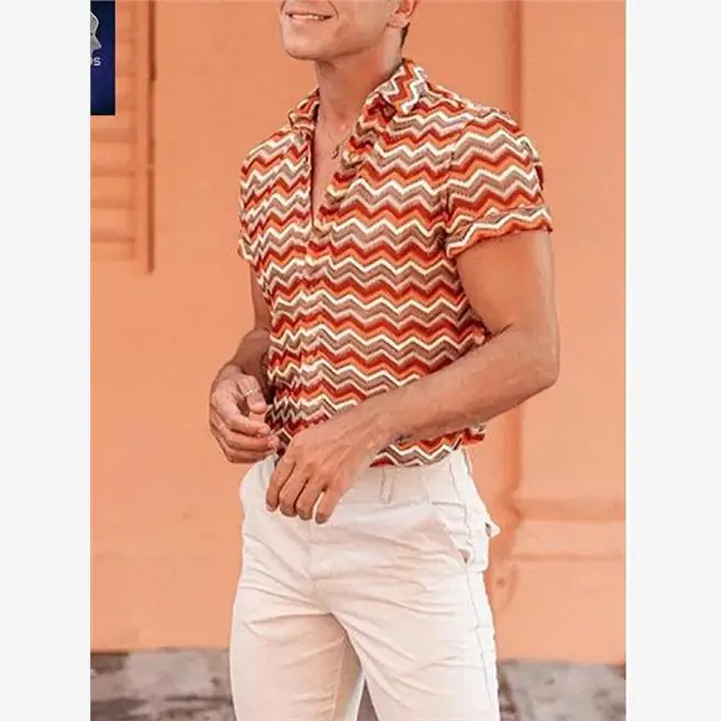 ريترو طباعة ort Sve سليم صالح للرجال irt Street Sle مخطط Faionable رجالي irt السفر ودية خفيفة الوزن الربيع...