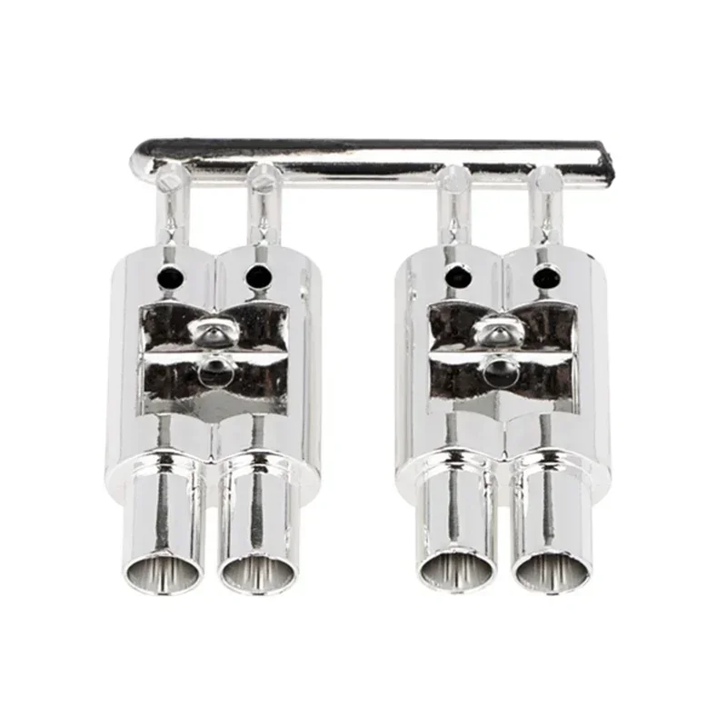 

Dual-Outlet Exhaust Pipe Tailpipe for 1/10 RC Car Off Road Buggy Trxs Tamiya HSP HPI Kyosho Decoration Parts