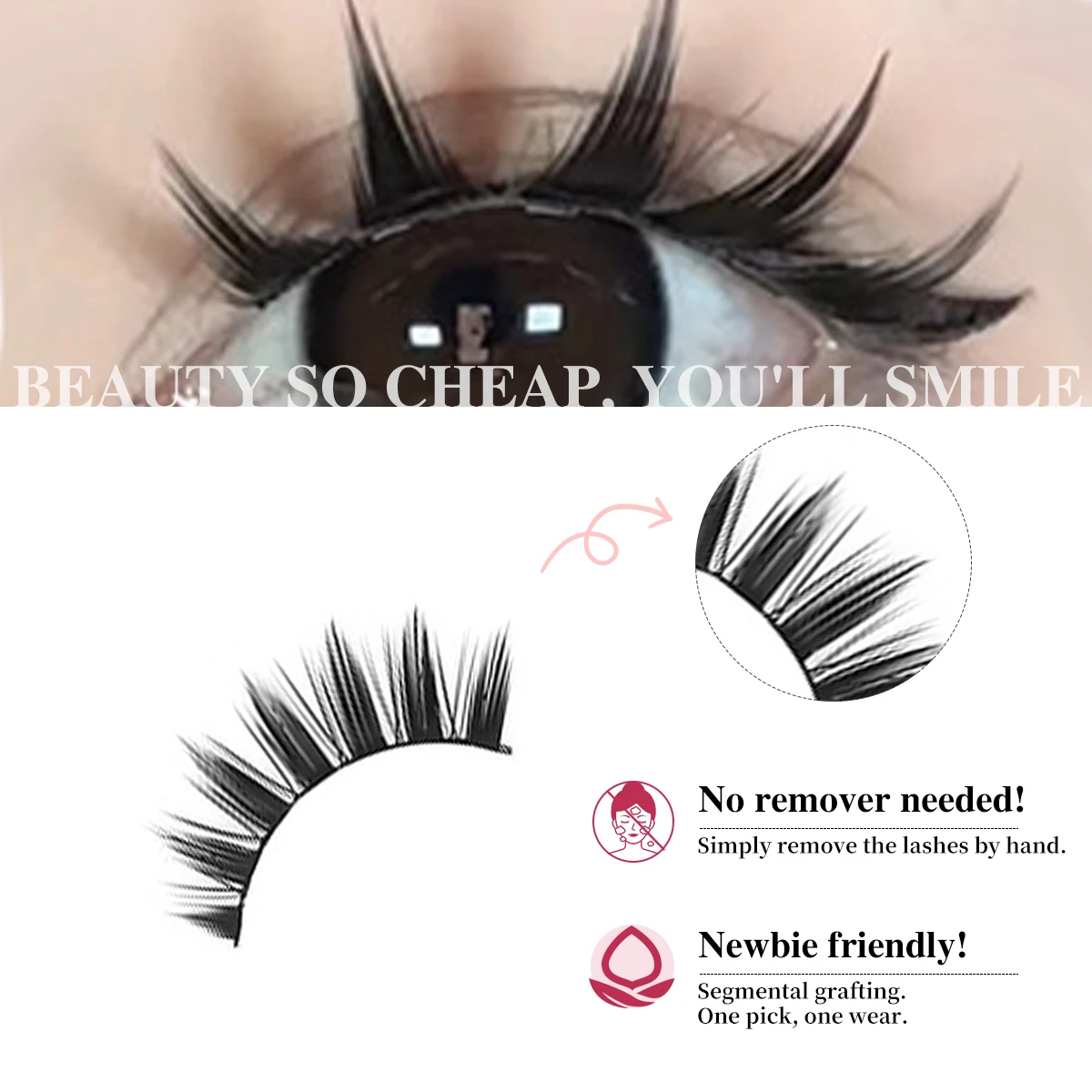 5 أزواج من رموش المانغا الناعمة الطبيعية الطويلة الرموش الصناعية أنيمي Wispy قطاع جلدة لمظهر ماكياج العين الدمية الكورية