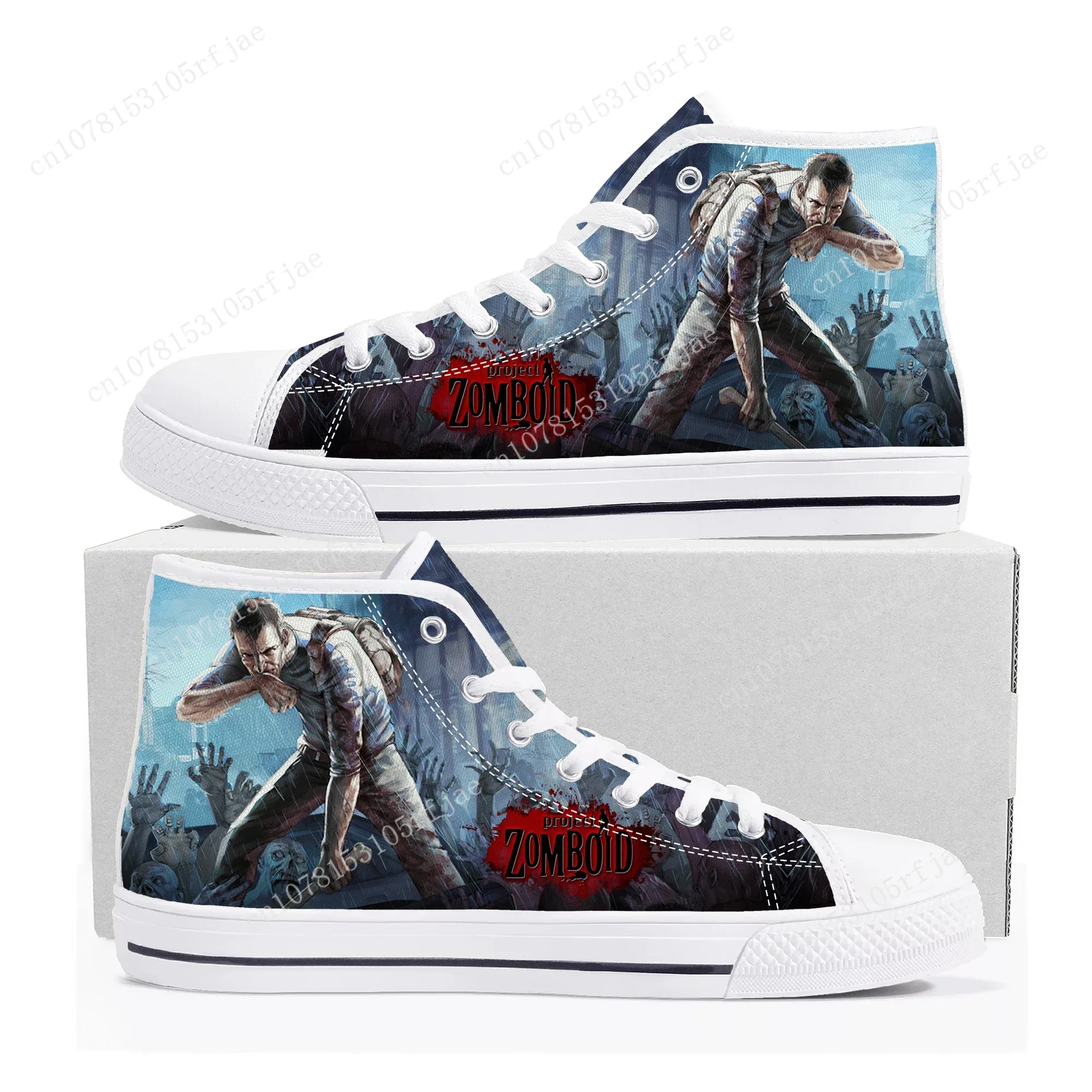 Project Zomboid High Top Sneakers Cartoon Game Mens Womens Teenager High Quality Fashion Canvas Shoes Casual Tailor Made Sneaker