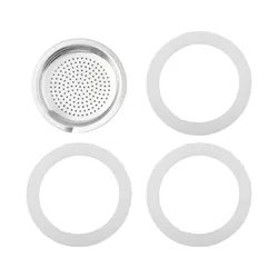 Seal Silicone Ring Gaskets And Aluminum Filters Replacement Kit For Kitchen Moka Pot Espresso Coffee Makers Accessories