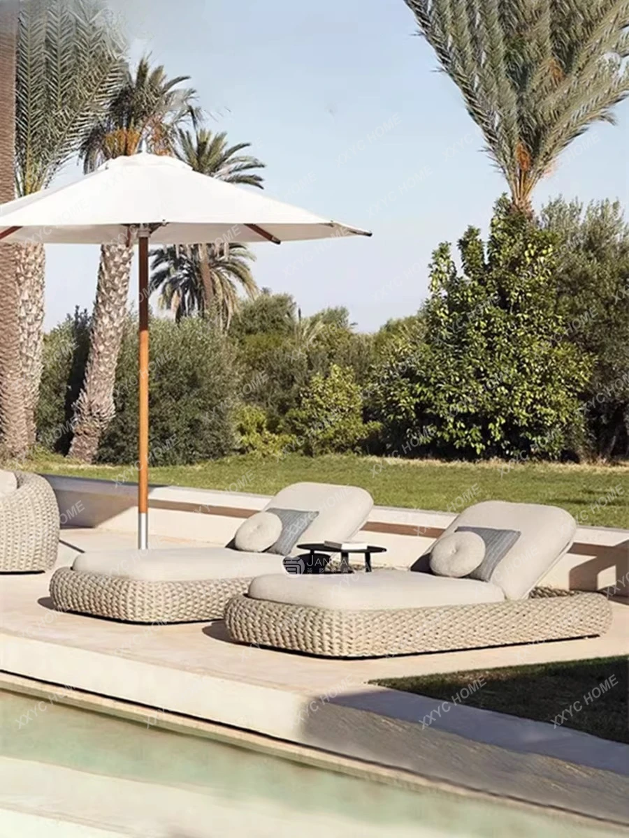 

Outdoor sofa rattan waterproof outdoor swimming pool lounge chair leisure