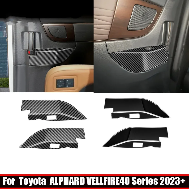 

LHD RHD For Toyota Alphard Vellfire 40 Series 2023 2024 ABS carbonfiber Middle door window lift switch button cover glass panle