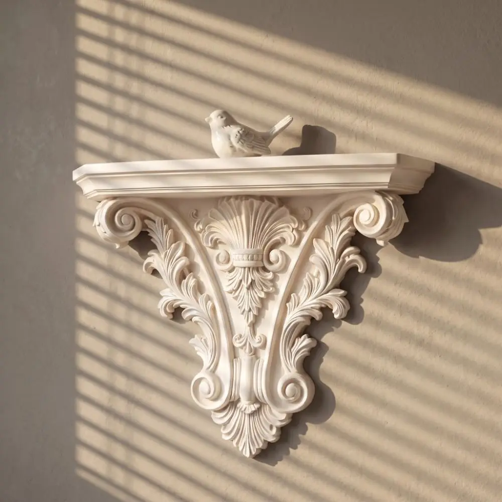 Creative 3D Printing Floating Shelf Carving Unique Gothic Wall Decor Retro Decorative Wall Storage Rack Bedroom