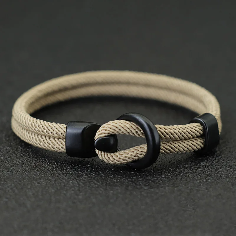 Mode Touw Armband Mannen Dubbellaags Outdoor Camping Armband Homme Accessoires Survival Paracord Armband Cadeau Voor Hem