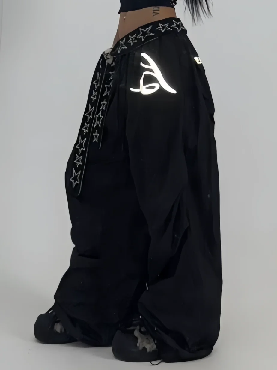 

2025 New Homemade Casual Pants Printed Loose Jazz American Street Dance Straight Casual Paratrooper