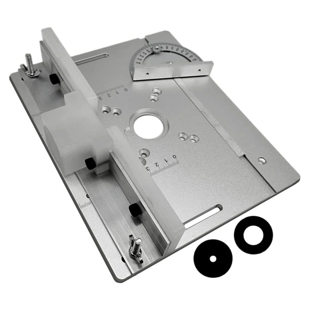 

Router Table Insert Plate W/Miter Gauge for Woodworking Benches Table Saw Multifunctional Trimmer Engraving Machine A