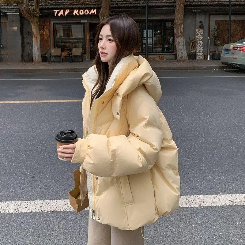 

Winter New Style Down Cotton Jacket Women Short Winter Thickened Cotton Coat Loose College Style Korean Version Fashionable