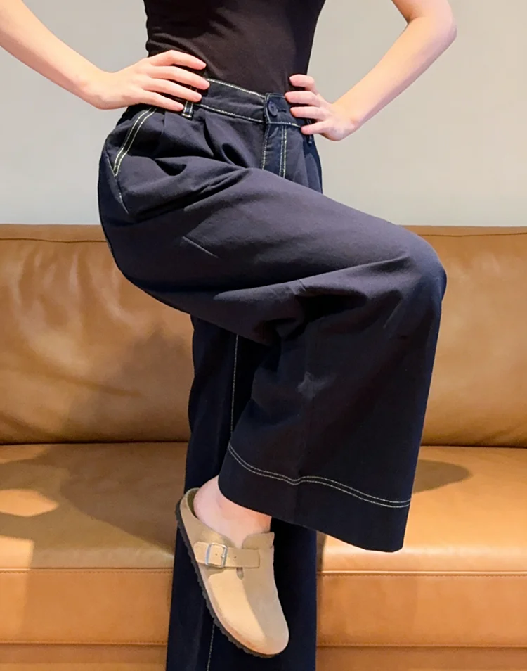 Dżinsy Damskie Y2K Miękkie Wiosna Jesień Elastyczne Luźne Casualowe Delikatne Oddychające Koreański Styl Oversize Szerokie Nogawki Codzienne