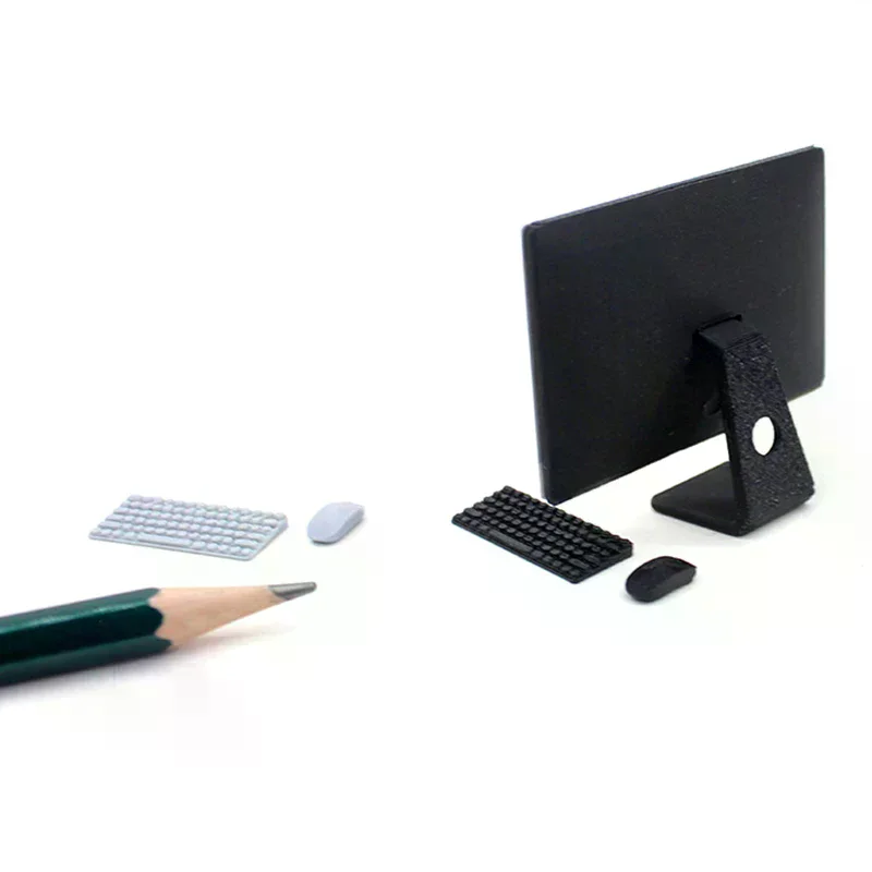 1:12 دمية مصغرة كمبيوتر مكتبي صغير ماوس ولوحة المفاتيح الأثاث نموذج المنزل ديكور لعبة بيت الدمية الملحقات #5