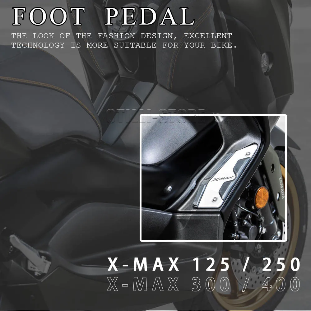 For XMAX 300 xmax 400 Motorcycle Footpads  XMAX 125 250 Front Rear Pegs Plate Aluminum Alloy Pedal Modified Skid proof Footrest