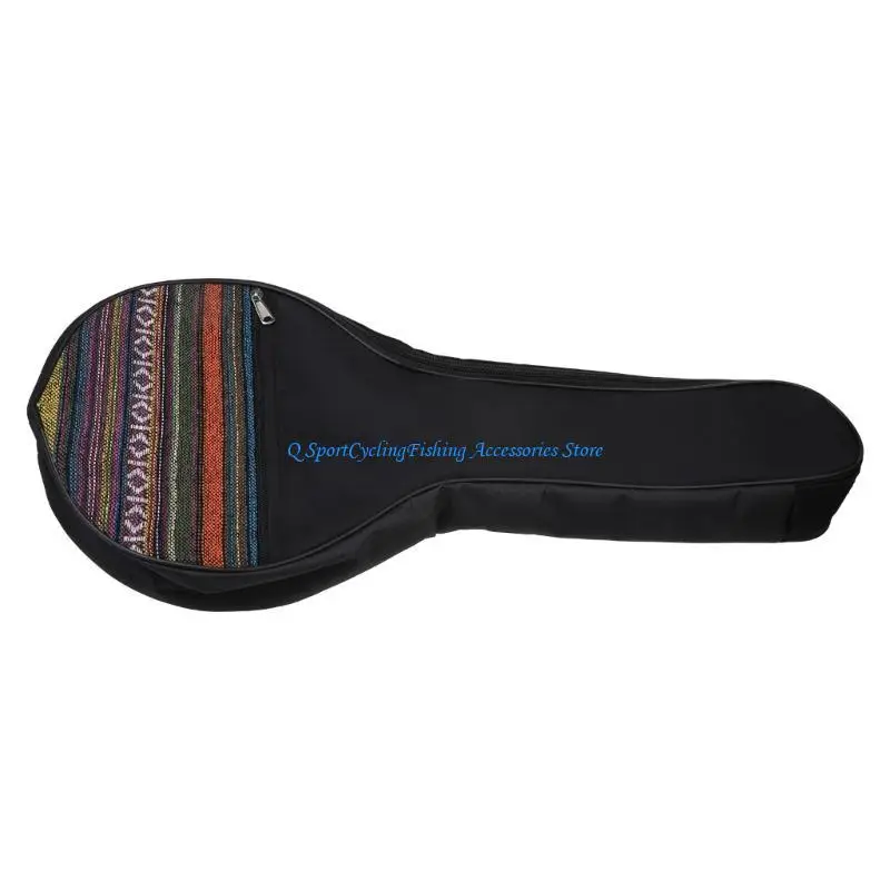 25in 4-Strings Banjo Bag Ethnic Ukulele Tote for Case Cotton Backpack Musical Instrument Accessory