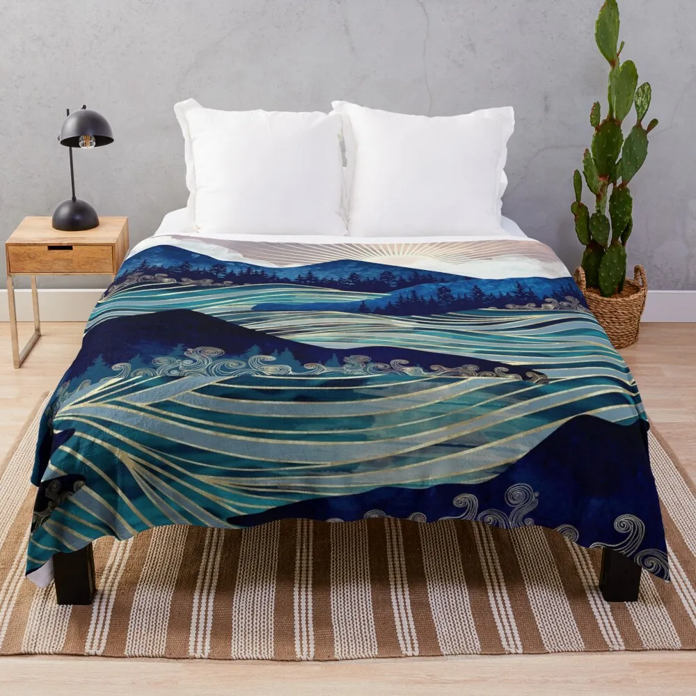 

Ocean Sunrise Throw Blanket Flannel Blanket Baby Blanket