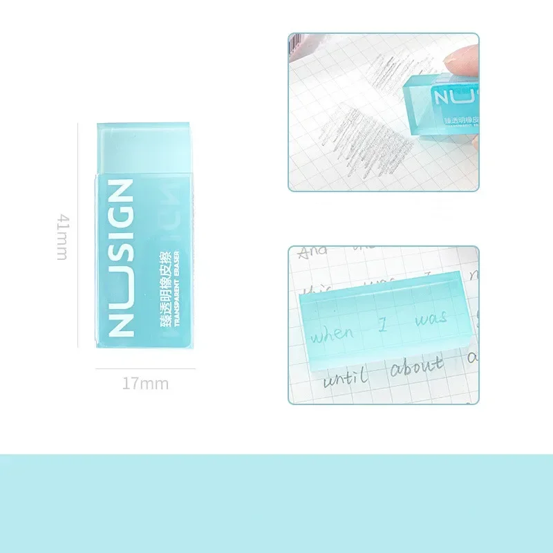 Imagem -06 - Transparente Visível Soft Wipe Erasers Simples Borracha Cor Sólida Adorável Papelaria Suprimentos Bonito Ins