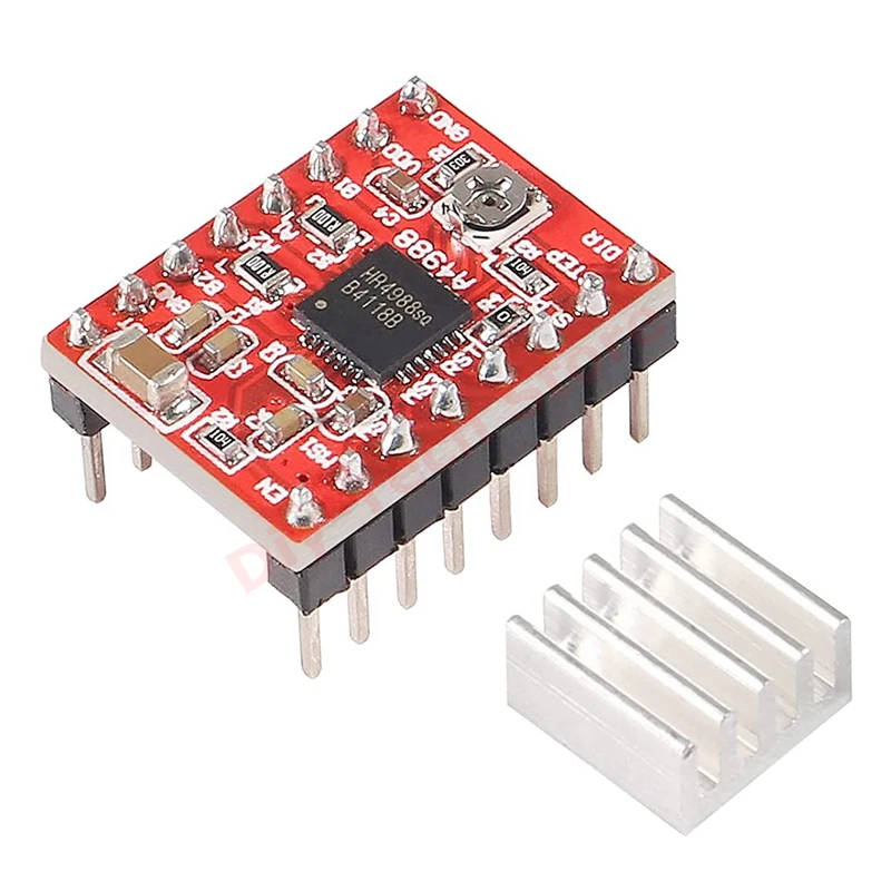 4Pcs A4988 Stepstick Stepper Motor Driver Module with Heat Sink for 3D Printer Reprap Suitable for Mendel Huxley Arduino