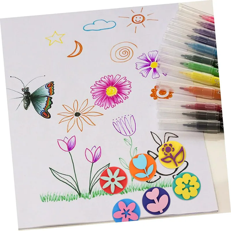 Animal Foam Stamps for Painting, Cute Smile Face Sponge Painting Brushes, DIY Art Craft Drawing Tools for Kids,Educational Toys