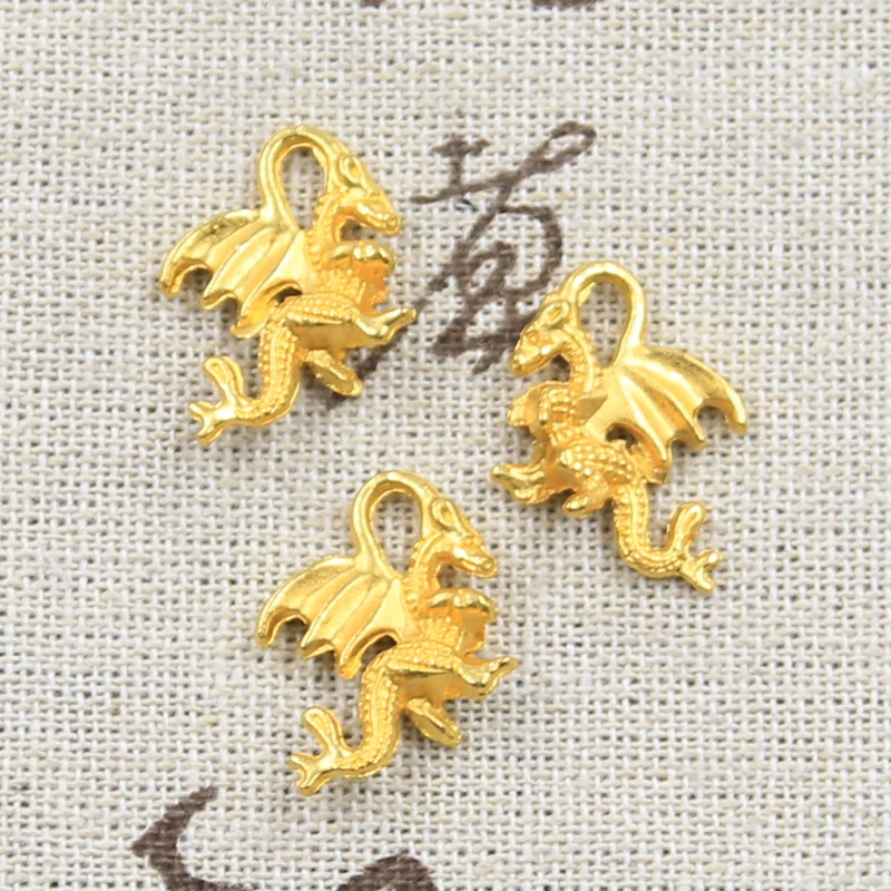20pcs Charms Dragon 21x14mm Antique Bronze Silver Color Plated Pendants Making DIY Handmade Tibetan Bronze Silver Color Jewelry