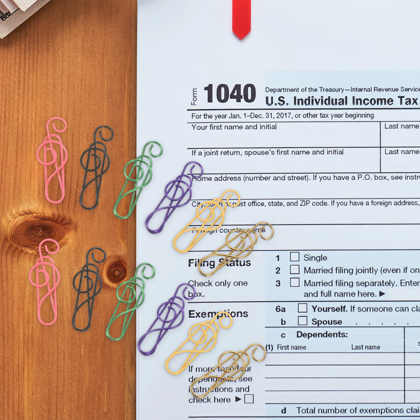 

120Pcs Music Notes Paper Clips Metal Cute Musical Bookmark Clips Office Planner School Document Organizer Decorative Paperclips