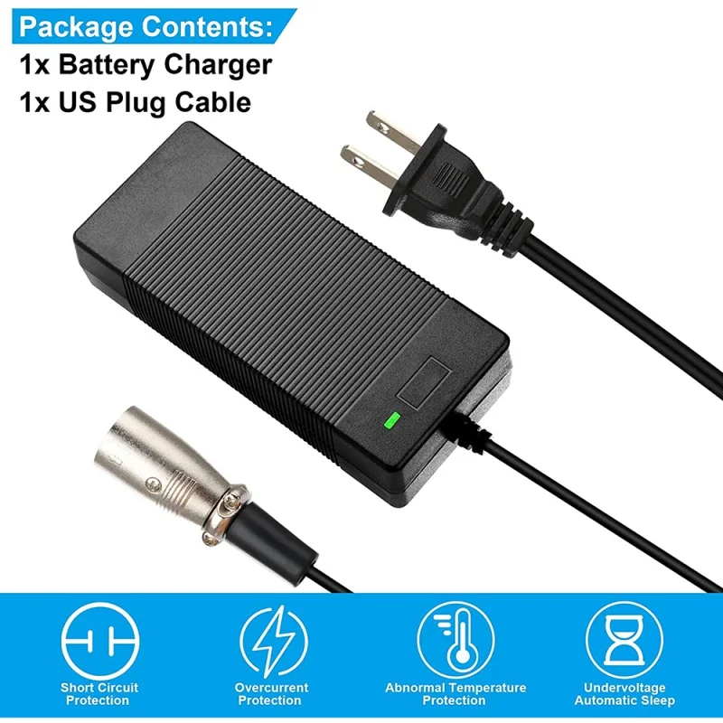 54.6V 2A XLR Lithium Battery Charger for Electric Mobility 48V Lithium Battery Charger XLR Connector