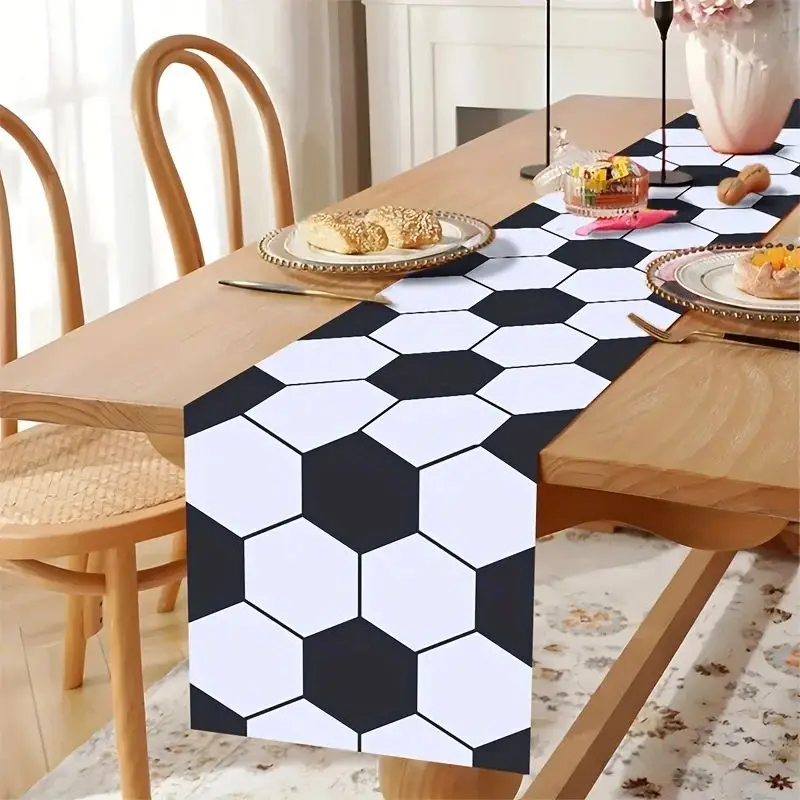 VIKAMA Sport Football Table Flag Mini Desk Flag Runner for Party Sports Theme Decor