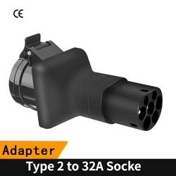 Portable 220V Type 2  32A Male Plug to32A Socket EV Charging Adapter For EV Charger EV Connector