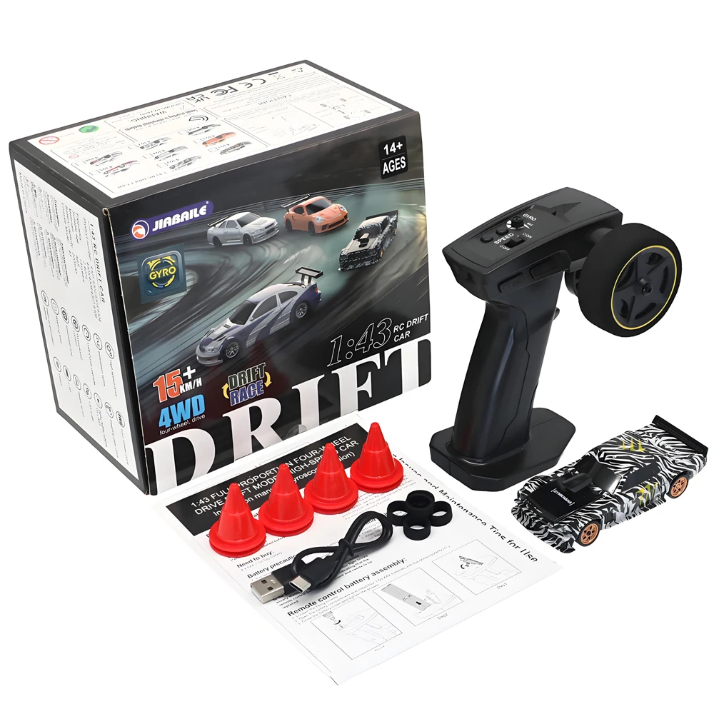 

Новый 2,4 ГГц 4WD 1:43 Крытый полномасштабный дрифт гоночный автомобиль гоночный/дрифт двухрежимный переключатель для детей и взрослых подарок