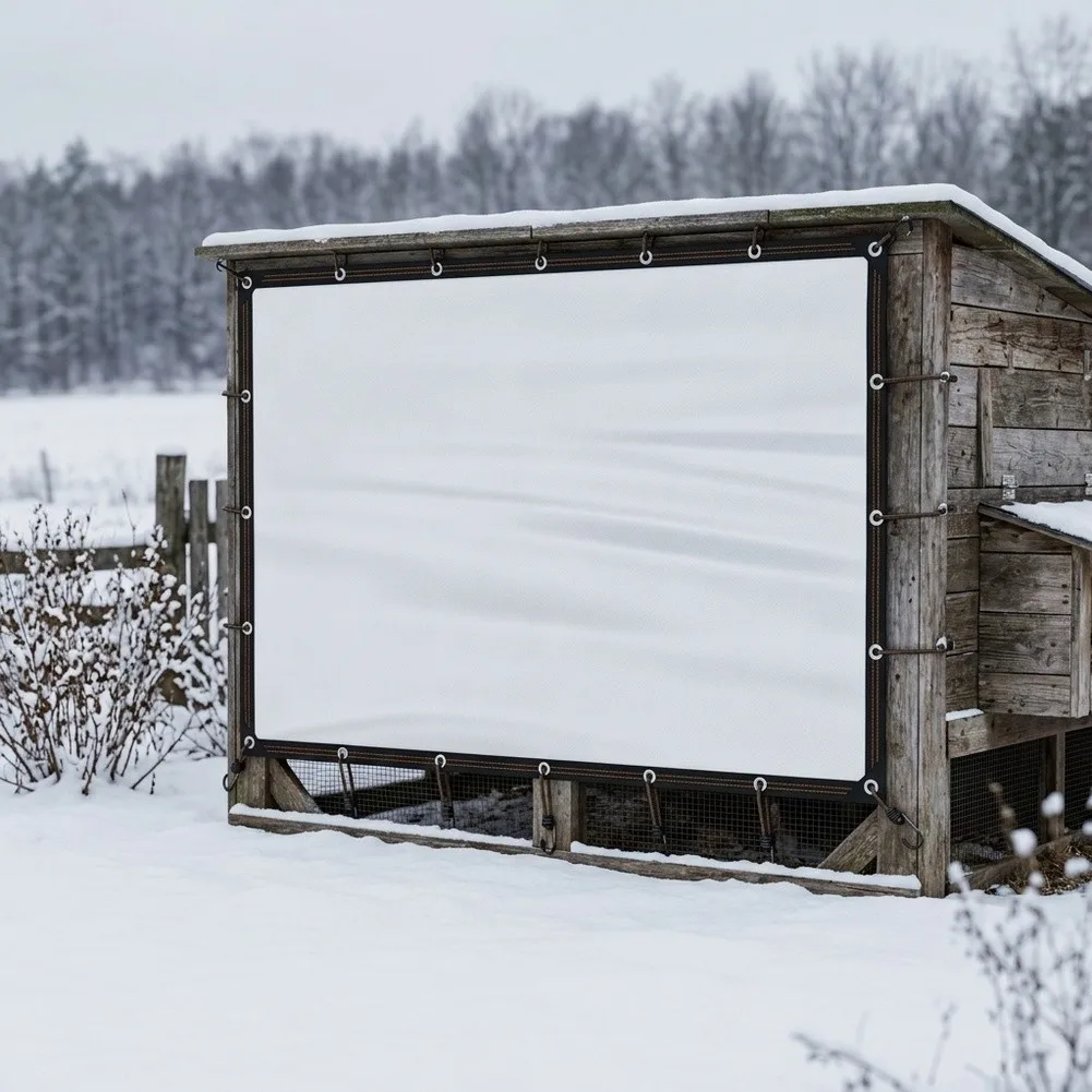 Tear Resistant Cover Winter Chicken Cover For Harsh Winter Conditions Weatherproof Design Thermal Retention Secure Fit