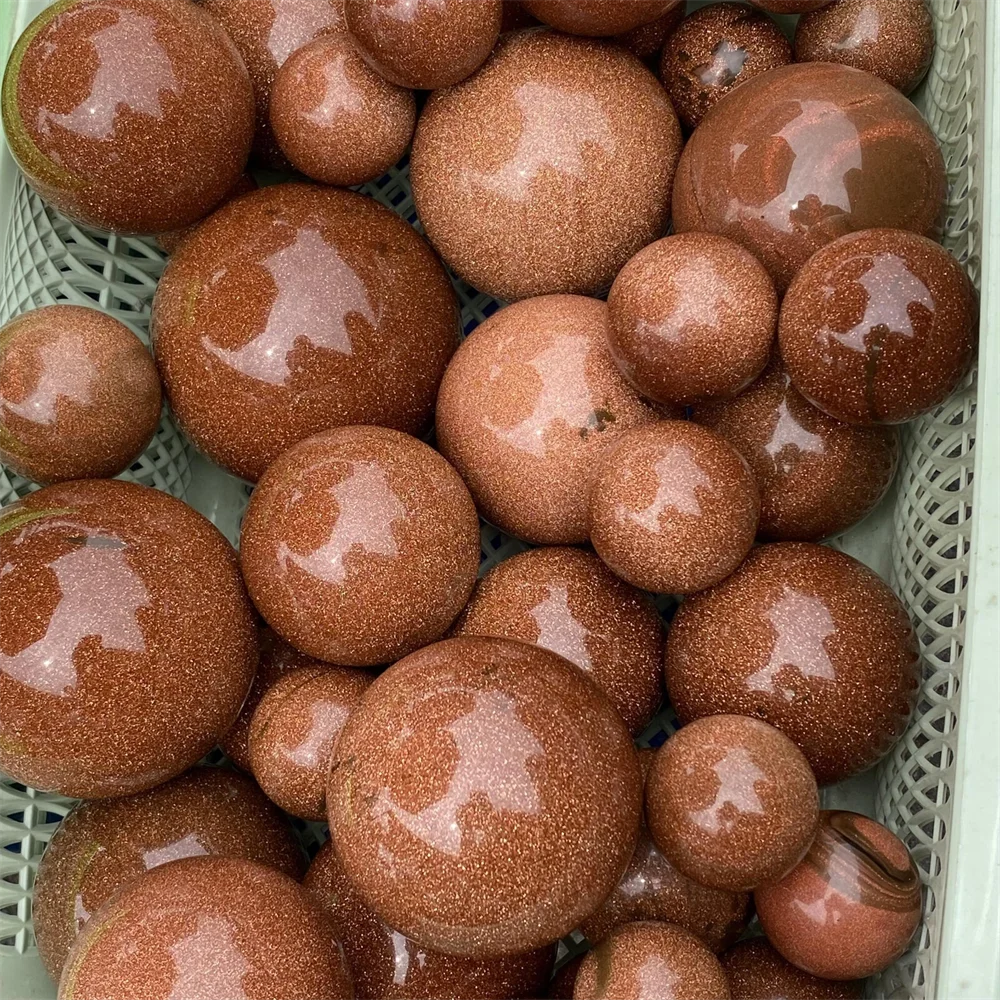 Natural Red Sandstone Crystal Quartz Energy Sphere, Energy Healing Home Decoration, Demagnetization Divination, Healing