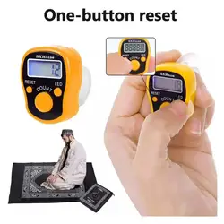 1~10PCS Finger Counter W/ Compass Islamic Tasbih Bead 5 Digital LED Electronic Handheld Tally Counter Clicker Counter Ring