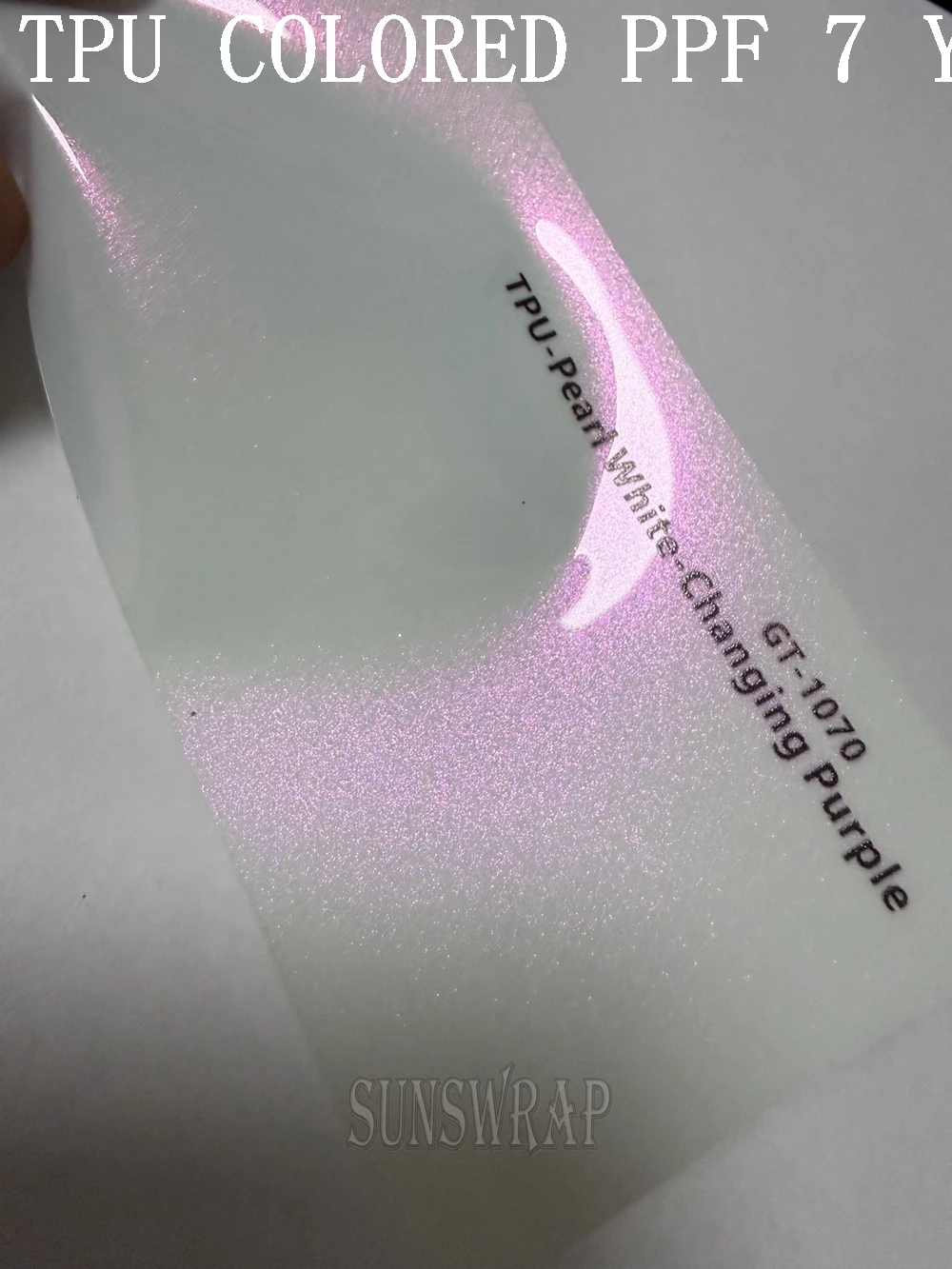 High Gloss Royal Pearl White to Purple Color Shift TPU PPF Film Self-Healing Protective Film for Luxury & VIP Cars 5x52ft/roll