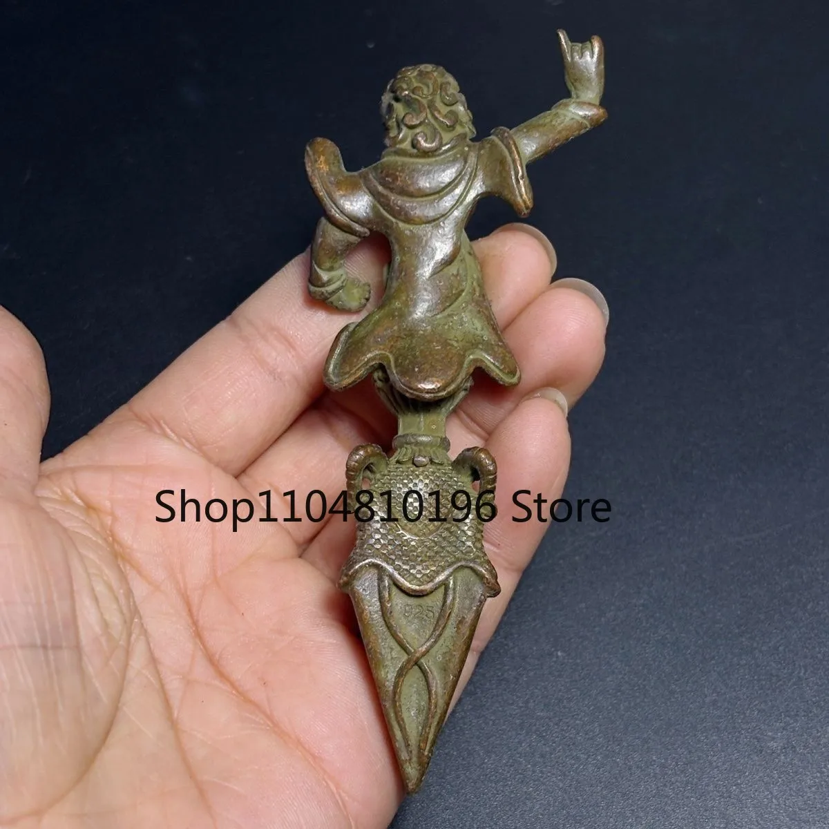 Retro Vajra Pestle Fengshui Amulet Ornament China Copper Alloy Angry Lama Statue