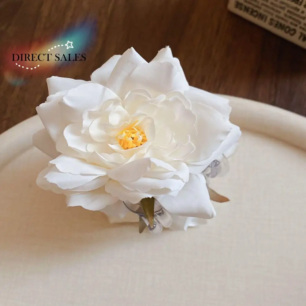 

Sweet Simulated Flower Hair Claw Cloth Ponytail Holder Rose Shark Clip Korean Style Hair Accessories Seaside Vacation Headwear