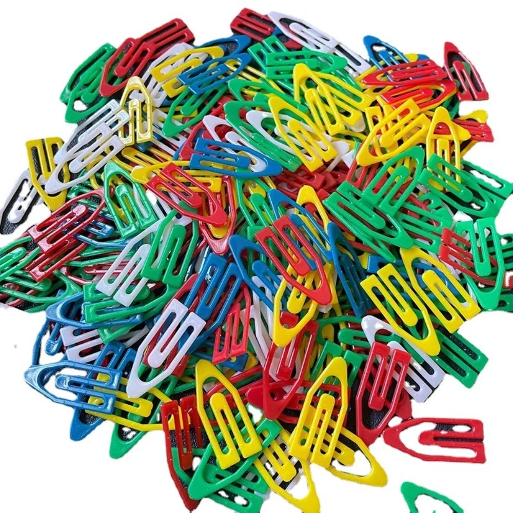 Useful Ship Shape Paper Clip Solid Color Mini Plastic Label Arrowhead Plastic Office Supplies