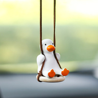 Adorable Duck Car Ornaments for Women, Tire Swing Interior Mirror Pendant