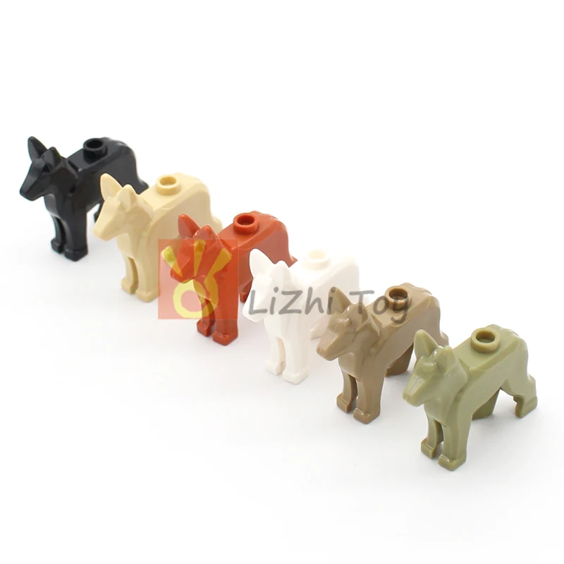 MOC Dog Alsatian German Shepherd 92586 Bricks Building Blocks Compatible with Poodle Husky Garden Animal Pet Puppy Scene Toys