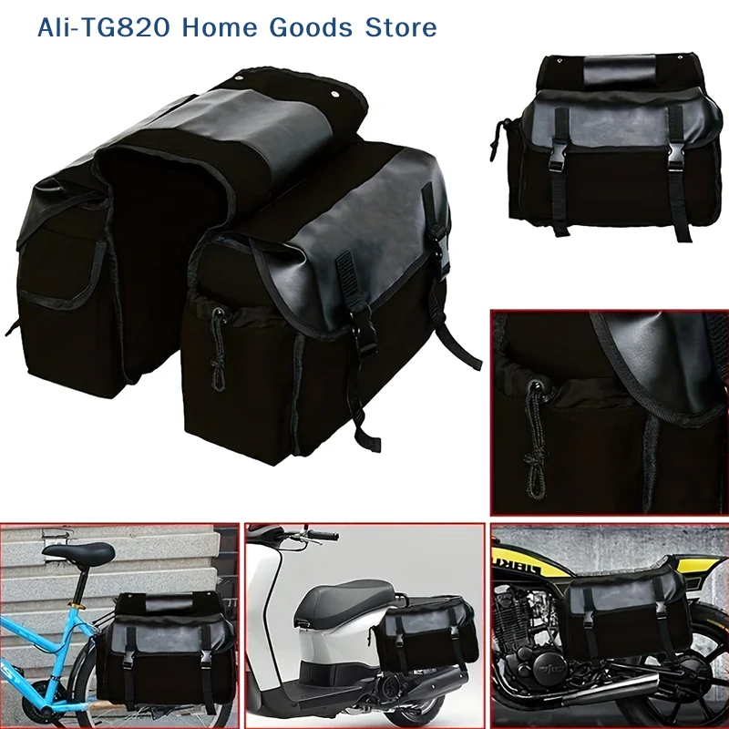 [TG820]Motorbike Bag Large Capacity Motorcycle Riding Travel Canvas Waterproof Panniers Box Side Tools Bag Pouch For Motorbike