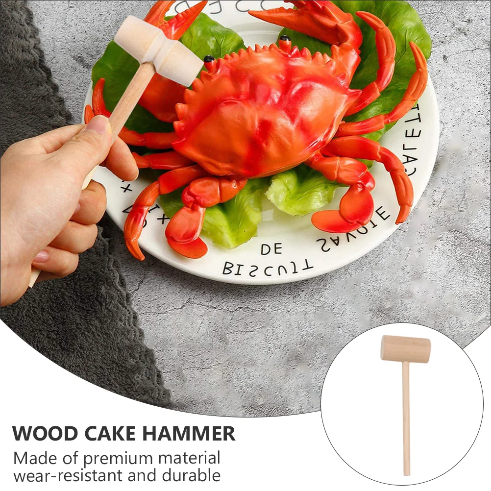 

50 pcs Wooden Cake Multipurpose Seafood Hammers Log Color Lightweight Mini Hammers For Home Restaurant Crab Tools