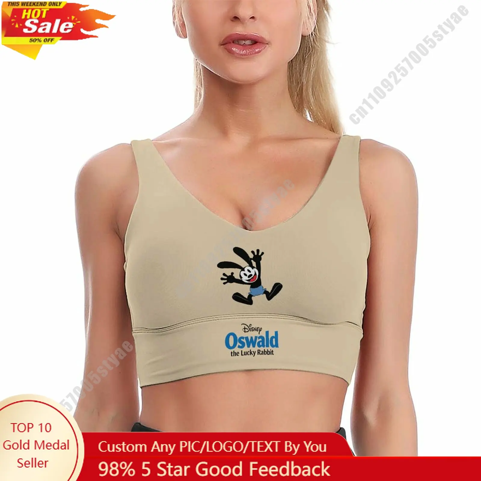 

Oswald Sports Bra Disney Character Custom Breathable Underwear Running Fitness Push Up Bra Fresh Fashionable Gifts